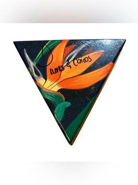 Turks and Caico’s Hand Painted Bird of Paradise Wood Lacquer Trinket Box
